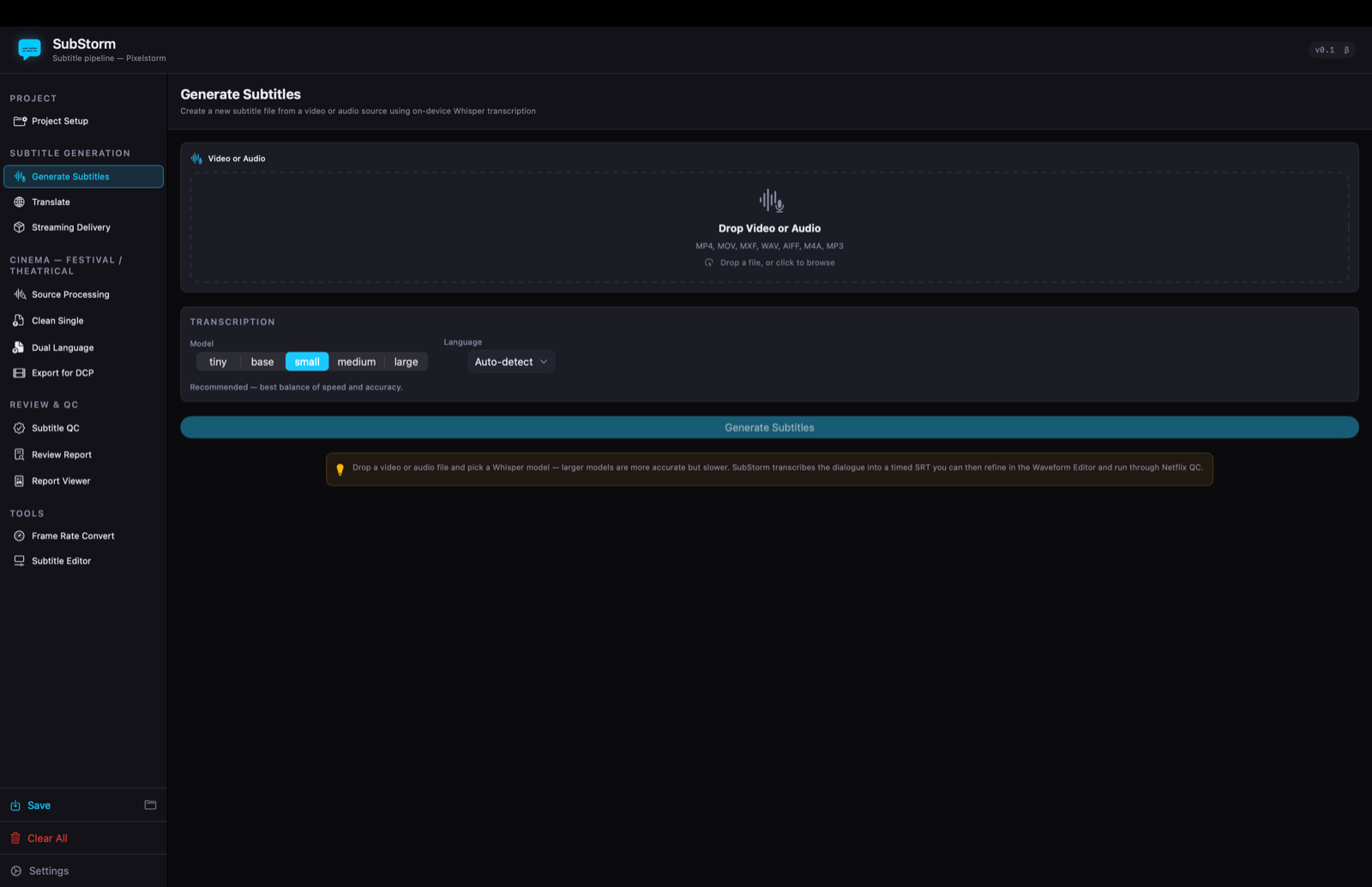 Subtitles from scratch, on device